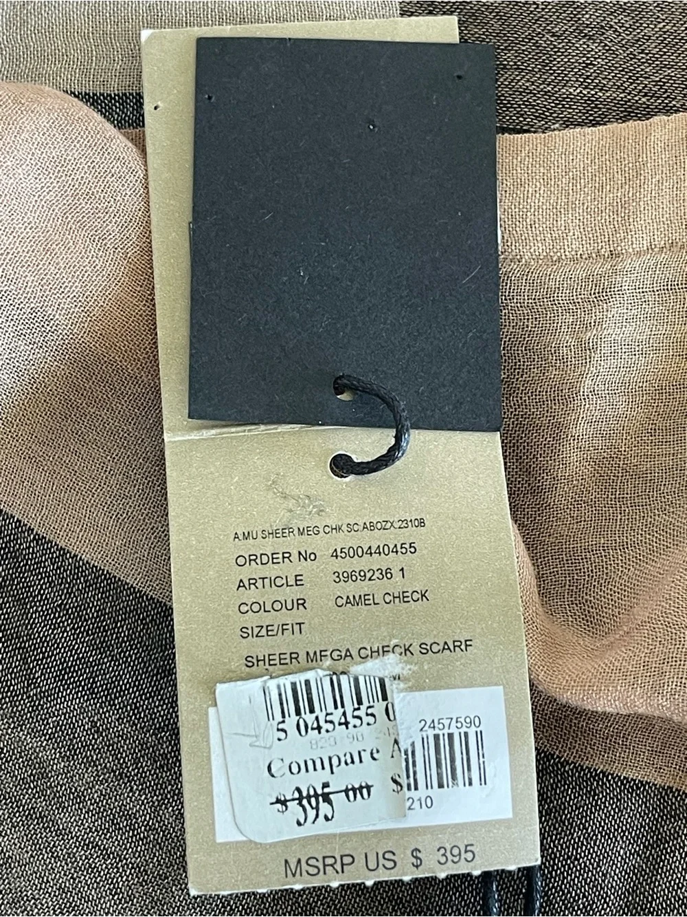 Authentic $ 395 Burberry  Mega Check Silk Cashmere Scarf  Italy 200 X90 cm
